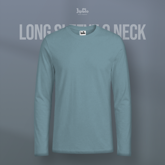JIPCLO KAOS POLOS LENGAN PANJANG V-NECK COTTON 30S - SEA GREEN