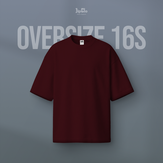 Kaos Polos Oversized Heavyweight Cotton 16s Maroon - Jipclo