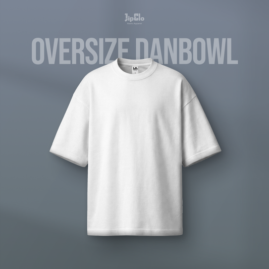 Kaos Polos Oversized Two Face Double Knit 30s Putih - Jipclo
