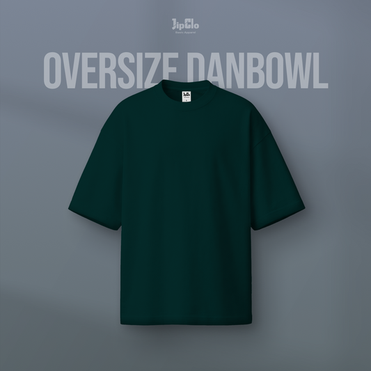 Kaos Polos Oversized Two Face Double Knit 30s Hijau Botol - Jipclo