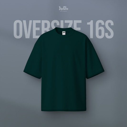 Kaos Polos Oversized Heavyweight Cotton 16s Hijau Botol - Jipclo