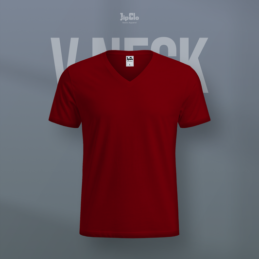 Kaos Polos V-Neck Cotton 30s Merah - Jipclo