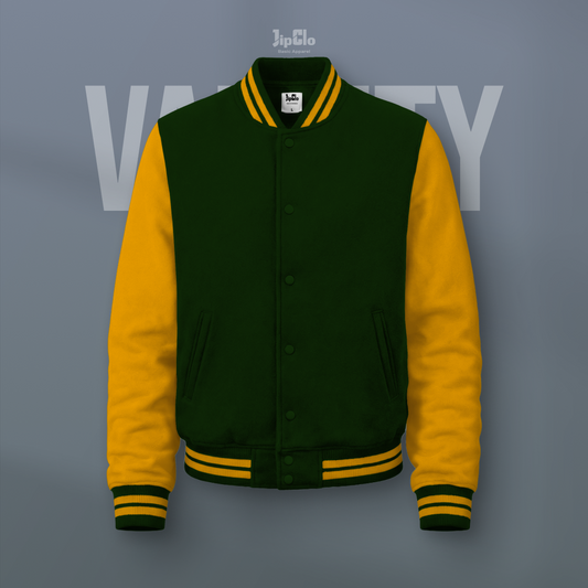 JIPCLO JAKET VARSITY BASEBALL - HIJAU BOTOL