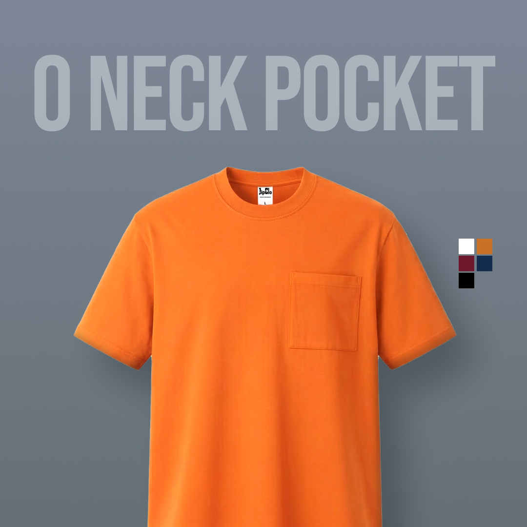 JIPCLO BASIC O-NECK POCKET