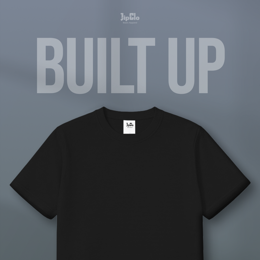 JIPCLO KAOS POLOS BUILT UP - HITAM