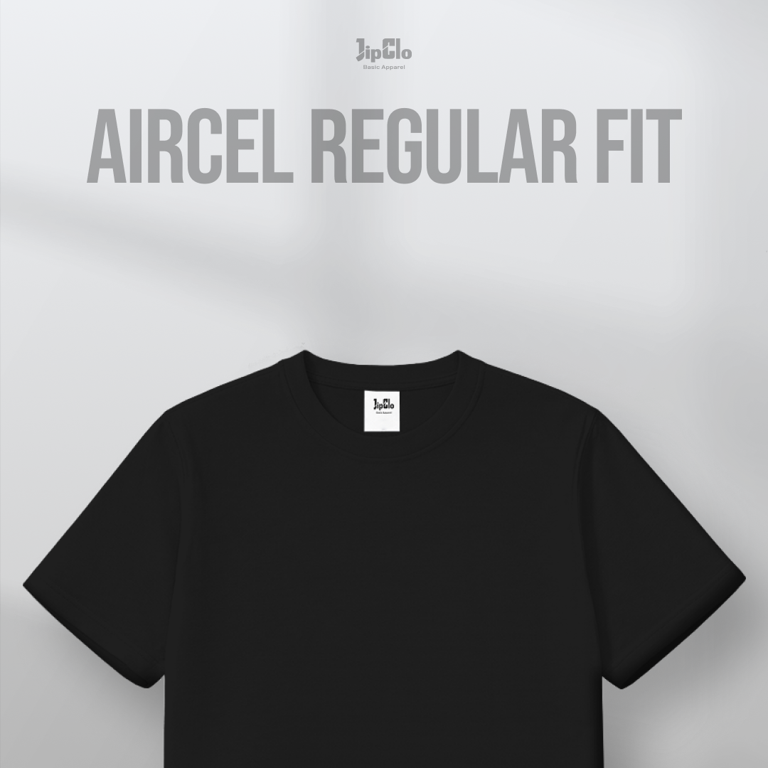 Kaos Polos Reguler Aircel Hitam - Jipclo