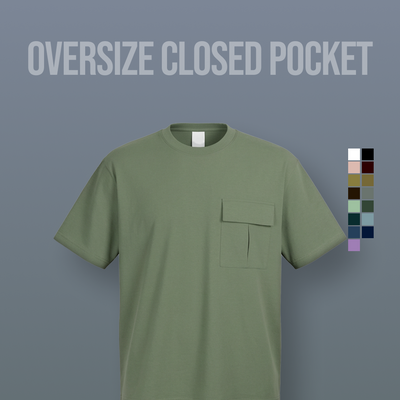 JIPCLO KAOS POLOS OVERSIZED CLOSED POCKET HEAVYWEIGHT COTTON 16S