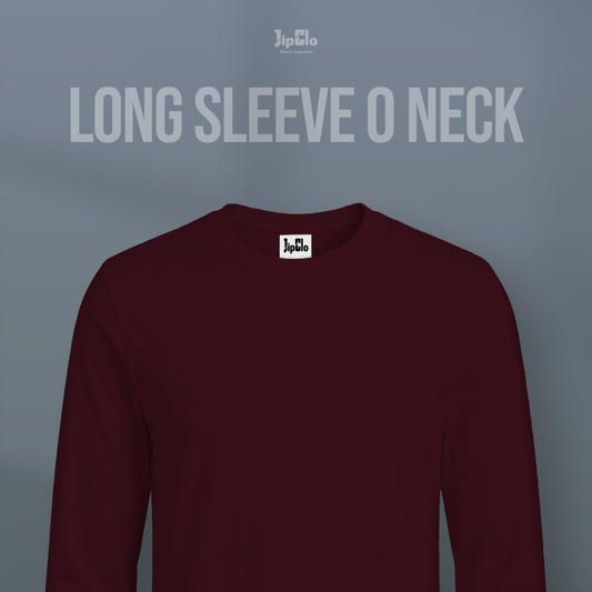 Kaos Polos Lengan Panjang O-Neck Cotton 30s Maroon - Jipclo