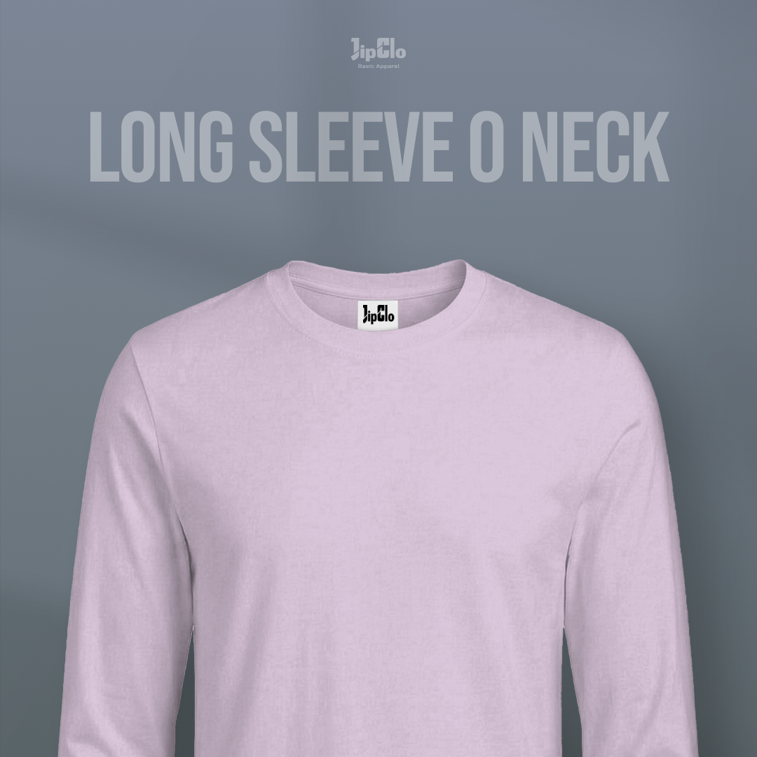 Kaos Polos Lengan Panjang O-Neck Cotton 30s Pink- Jipclo