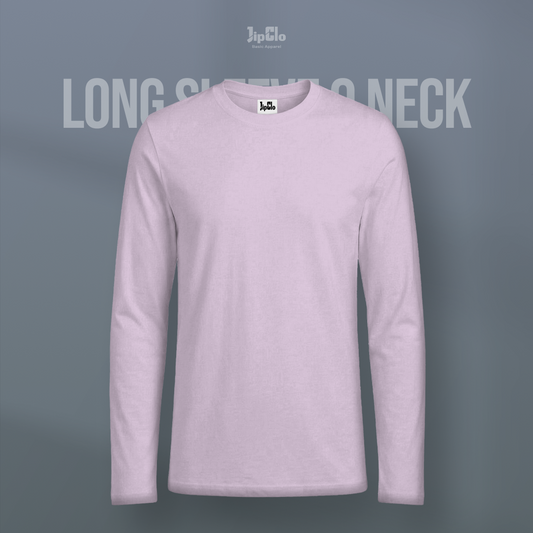 Kaos Polos Lengan Panjang O-Neck Cotton 30s Pink- Jipclo