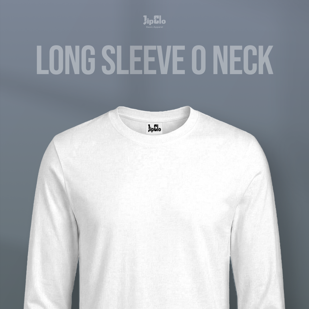 Kaos Polos Lengan Panjang O-Neck Cotton 30s Putih - Jipclo