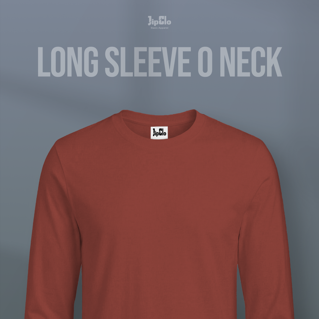 Kaos Polos Lengan Panjang O-Neck Cotton 30s Terracotta - Jipclo