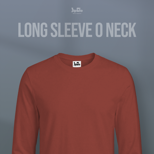 Kaos Polos Lengan Panjang O-Neck Cotton 30s Terracotta - Jipclo