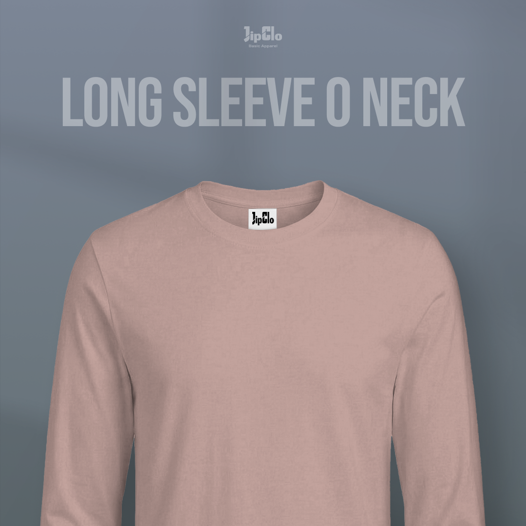 Kaos Polos Lengan Panjang O-Neck Cotton 30s Salmon - Jipclo