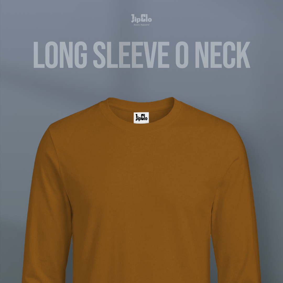 Kaos Polos Lengan Panjang O-Neck Cotton 30s Walnut - Jipclo