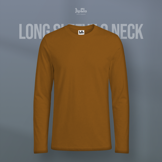 Kaos Polos Lengan Panjang O-Neck Cotton 30s Walnut - Jipclo