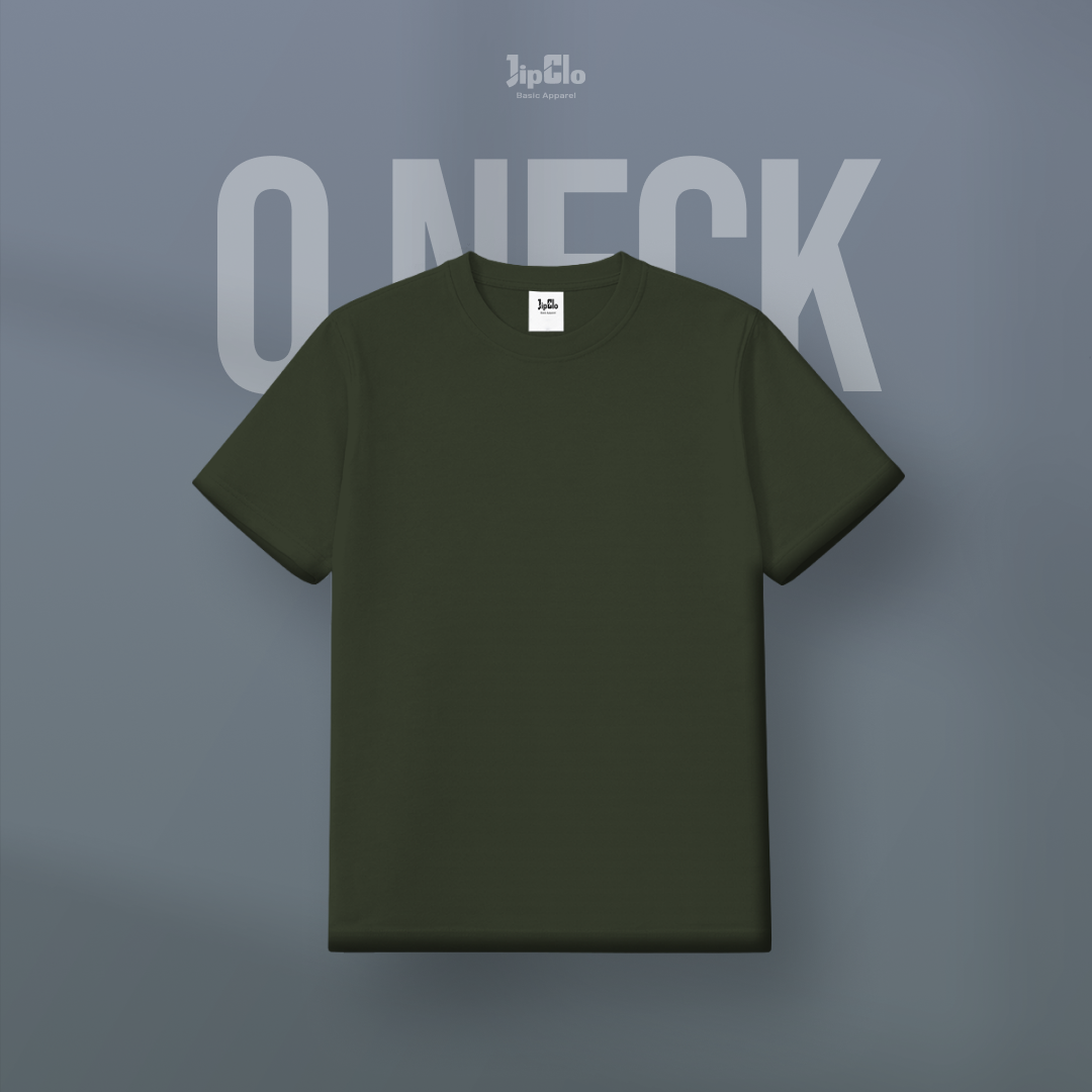 Kaos Polos O-Neck Cotton 30s Hijau Army - Jipclo