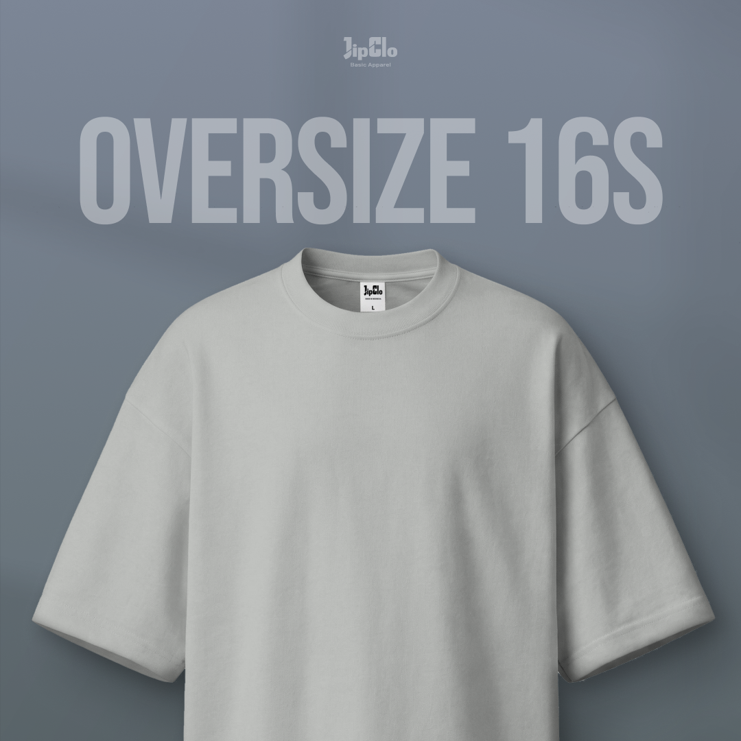 Kaos Polos Oversized Heavyweight Cotton 16s Abu Muda - Jipclo