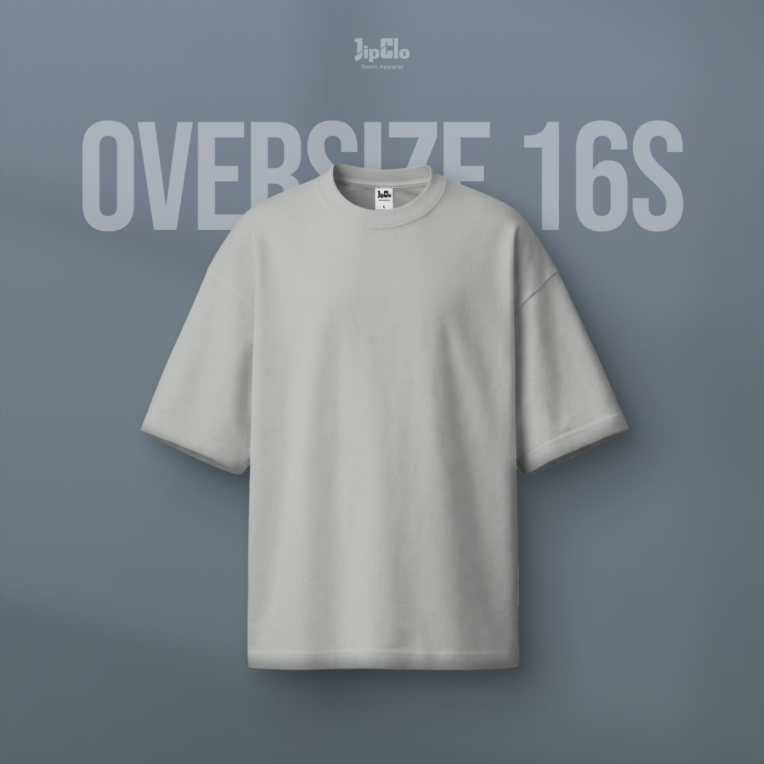 Kaos Polos Oversized Heavyweight Cotton 16s Abu Muda - Jipclo