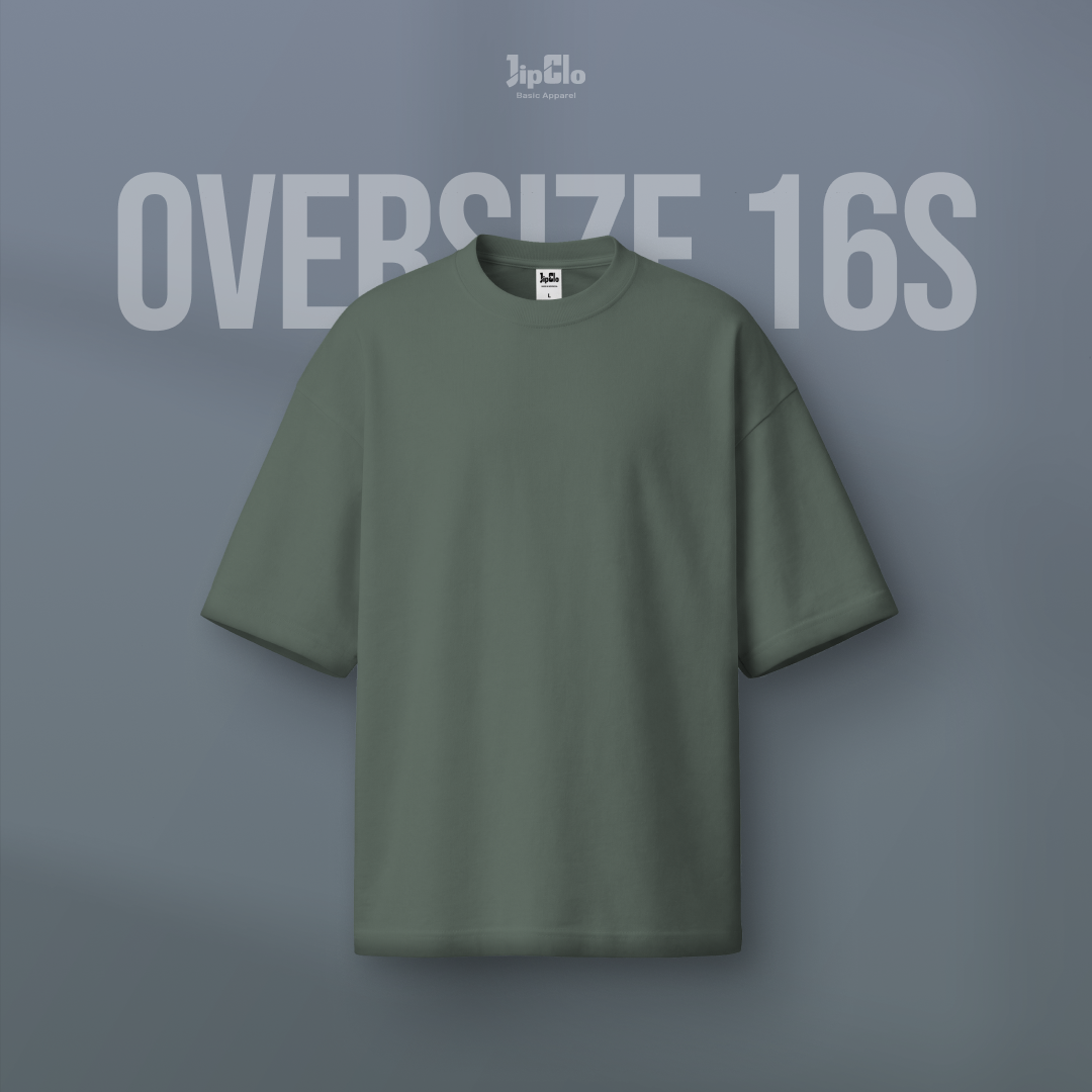 Kaos Polos Oversized Heavyweight Cotton 16s Convert Green - Jipclo