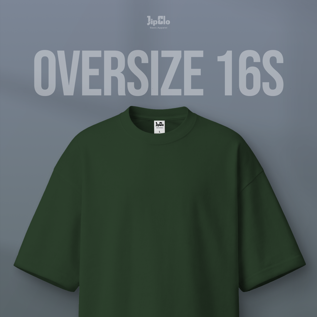 Kaos Polos Oversized Heavyweight Cotton 16s Hijau Army - Jipclo