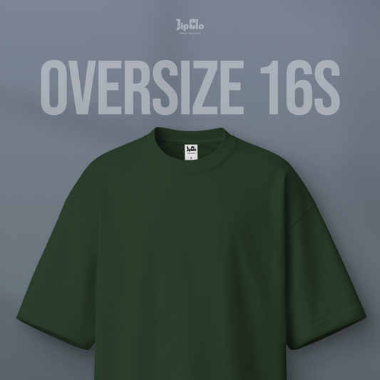 Kaos Polos Oversized Heavyweight Cotton 16s Hijau Army - Jipclo