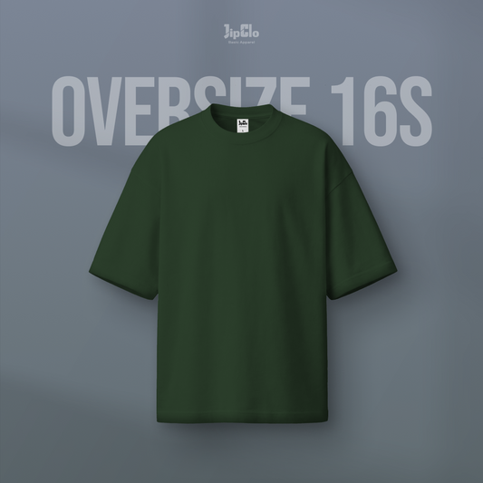 Kaos Polos Oversized Heavyweight Cotton 16s Hijau Army - Jipclo