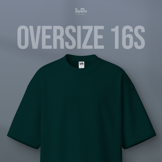 Kaos Polos Oversized Heavyweight Cotton 16s Hijau Botol - Jipclo
