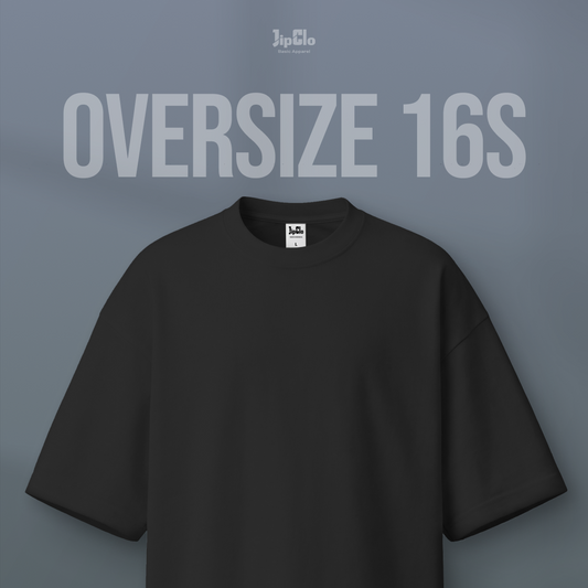 Kaos Polos Oversized Heavyweight Cotton 16s Hitam - Jipclo