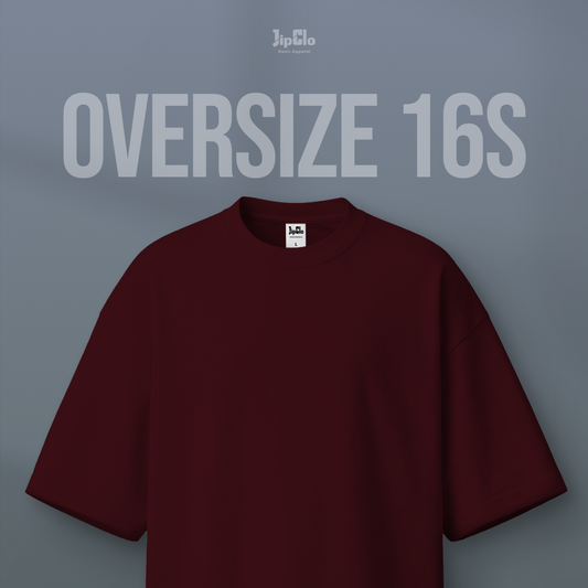 Kaos Polos Oversized Heavyweight Cotton 16s Maroon - Jipclo