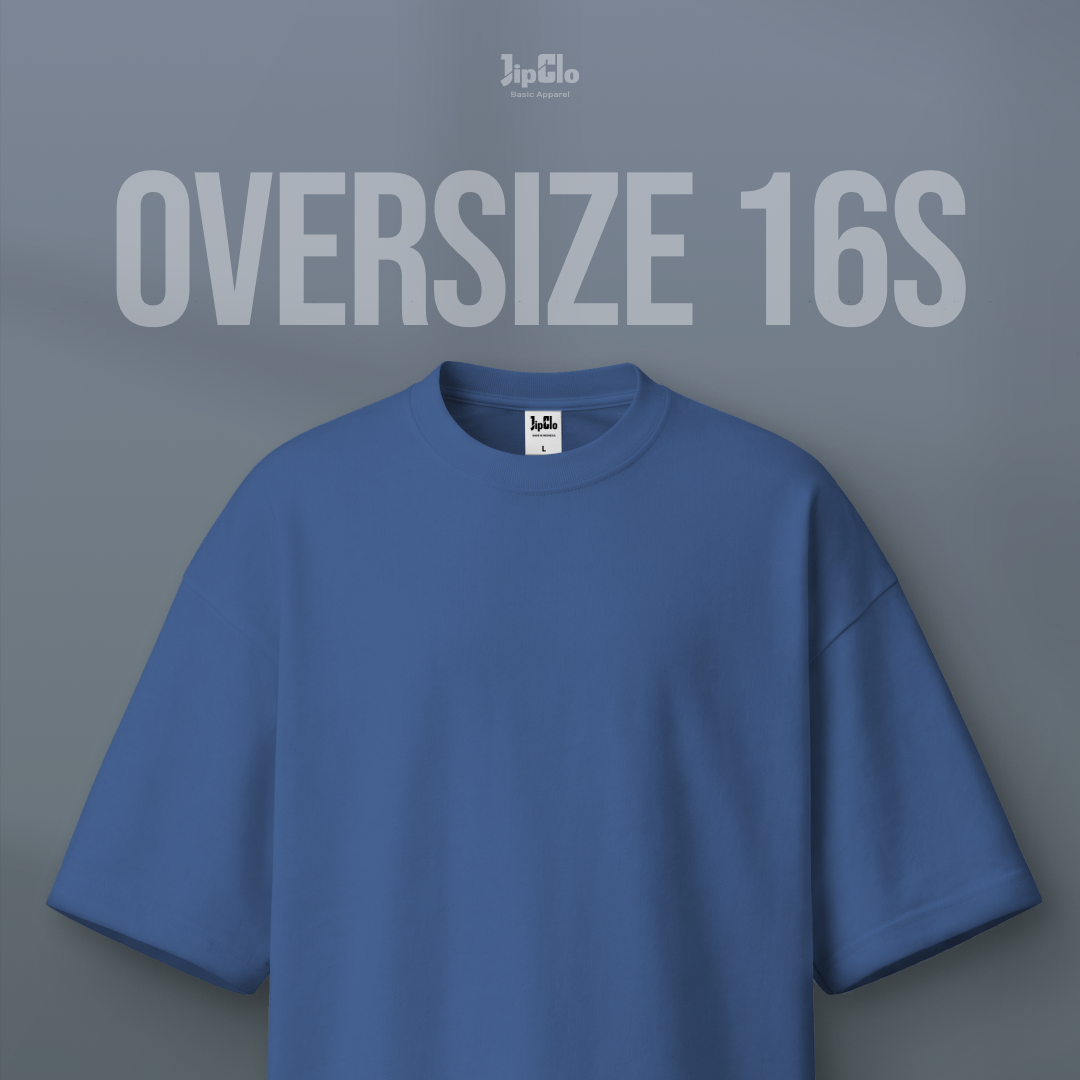 Kaos Polos Oversized Heavyweight Cotton 16s Steel Blue- Jipclo