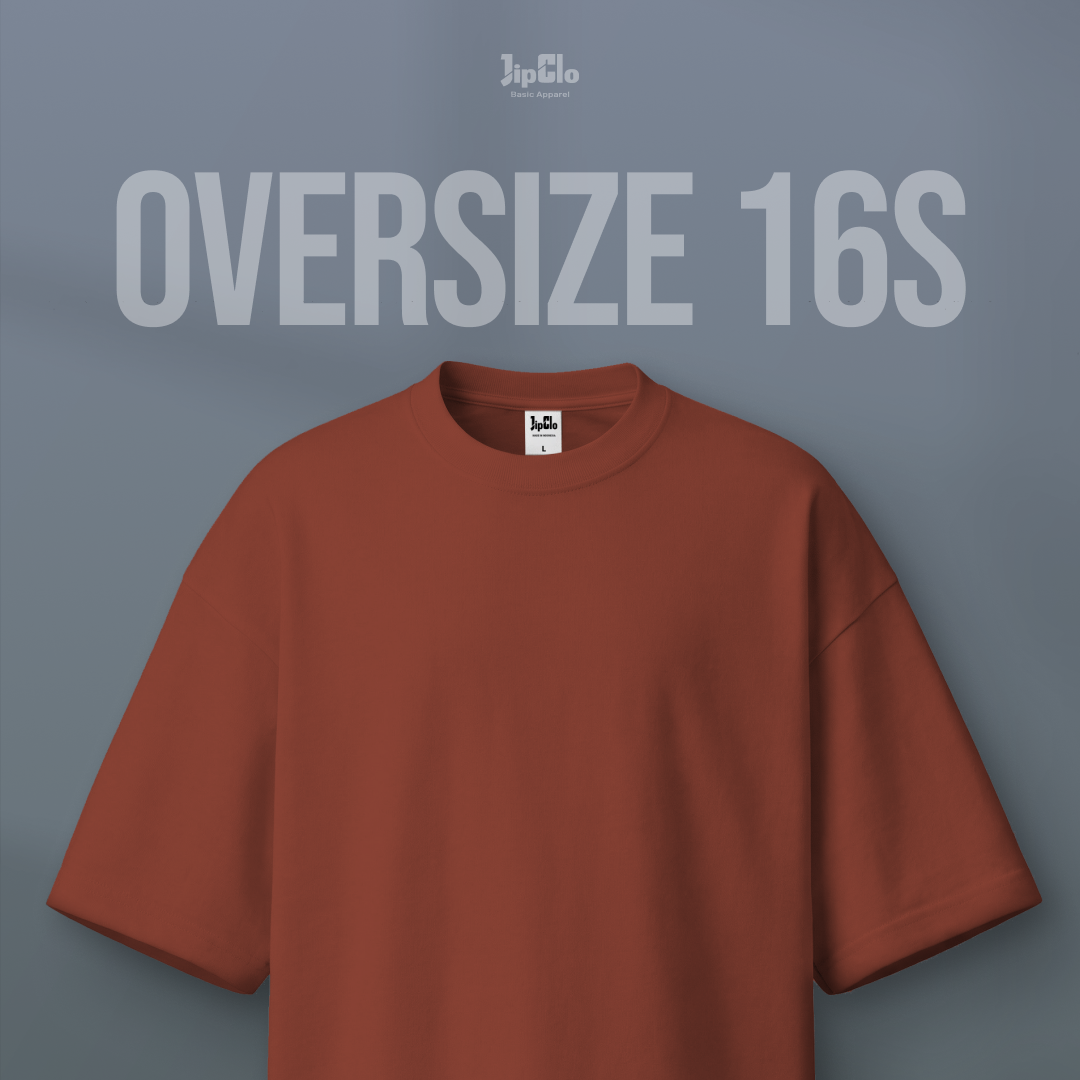 Kaos Polos Oversized Heavyweight Cotton 16s Terracotta - Jipclo