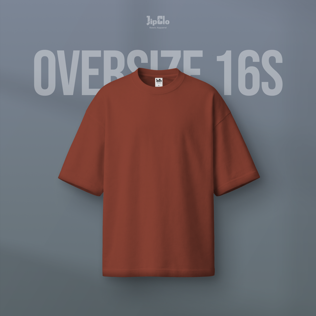 Kaos Polos Oversized Heavyweight Cotton 16s Terracotta - Jipclo