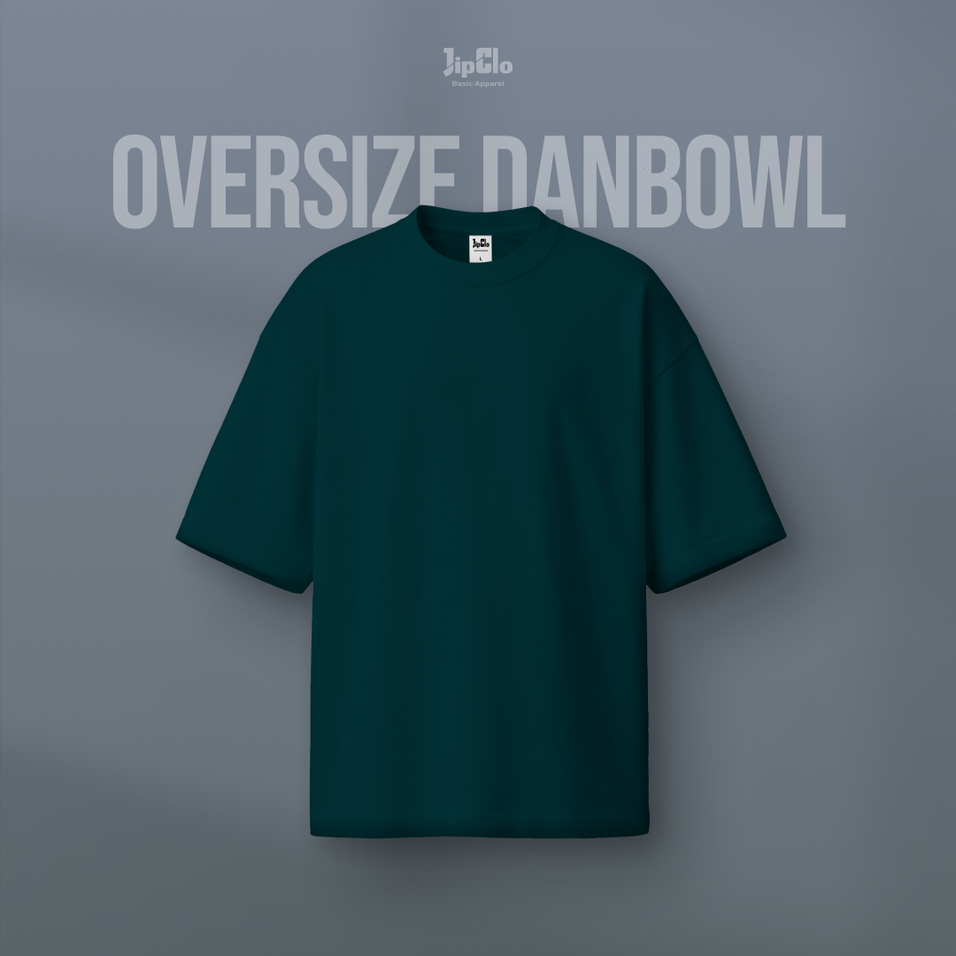 Kaos Polos Oversized Two Face Double Knit 30s Atlantic Sea - Jipclo