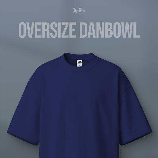 Kaos Polos Oversized Two Face Double Knit 30s Biru ITB - Jipclo