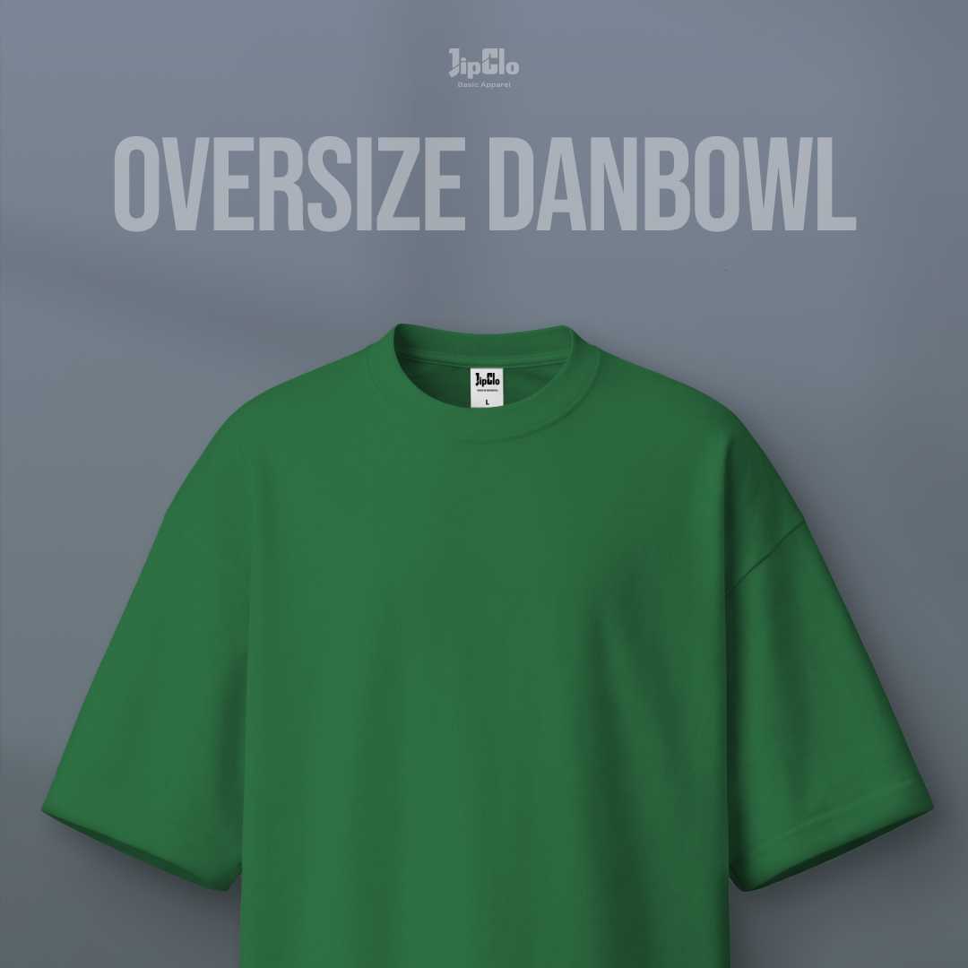 Kaos Polos Oversized Two Face Double Knit 30s Cactus Green - Jipclo
