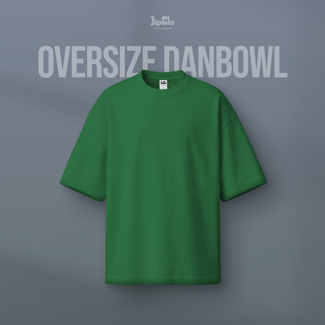 Kaos Polos Oversized Two Face Double Knit 30s Cactus Green - Jipclo