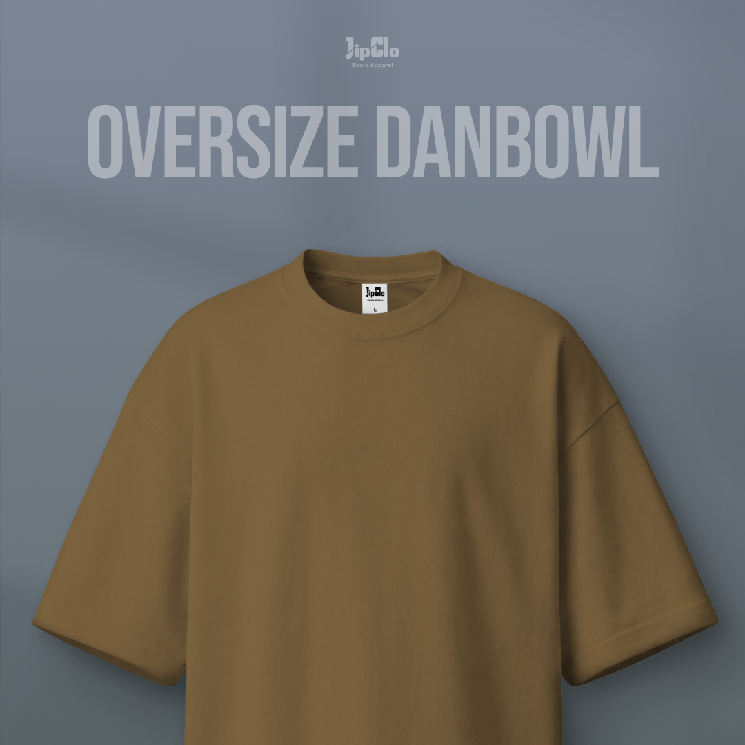 Kaos Polos Oversized Two Face Double Knit 30s Camel - Jipclo