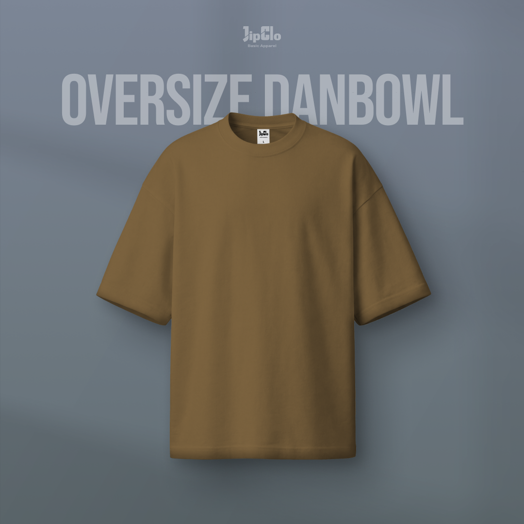 Kaos Polos Oversized Two Face Double Knit 30s Camel - Jipclo