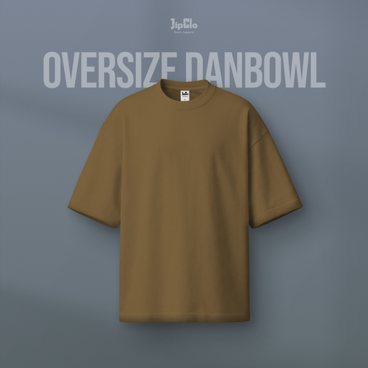 Kaos Polos Oversized Two Face Double Knit 30s Camel - Jipclo