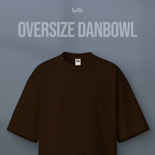 Kaos Polos Oversized Two Face Double Knit 30s Coffee - Jipclo