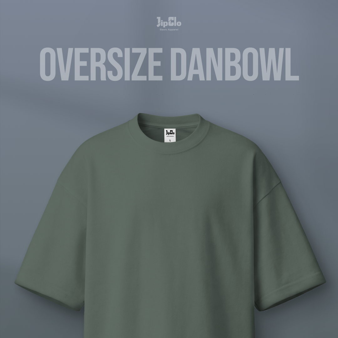 Kaos Polos Oversized Two Face Double Knit 30s Convert Green - Jipclo