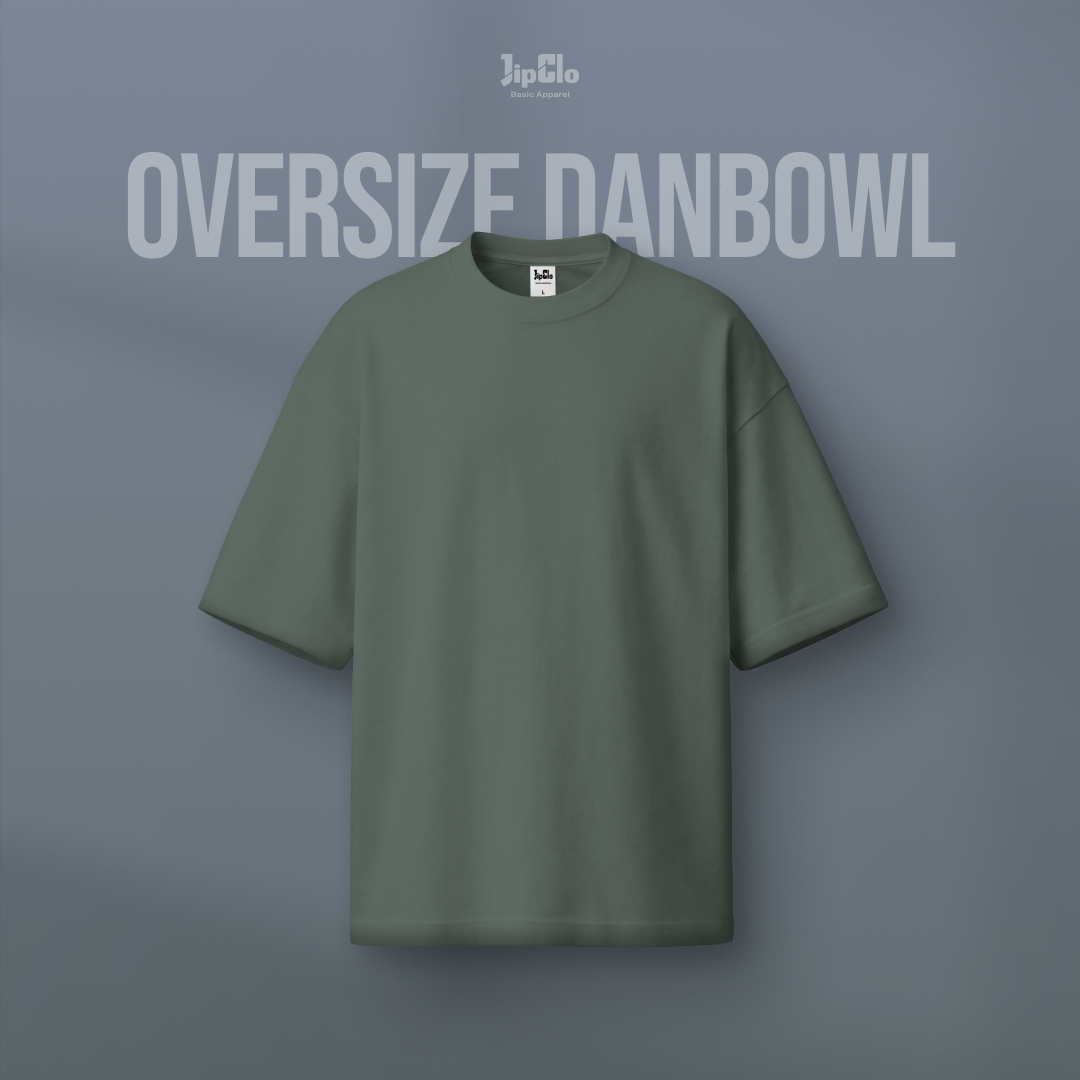 Kaos Polos Oversized Two Face Double Knit 30s Convert Green - Jipclo