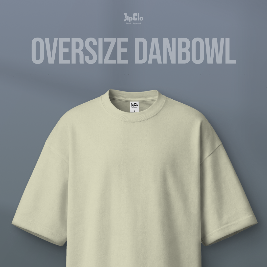 Kaos Polos Oversized Two Face Double Knit 30s Cream - Jipclo
