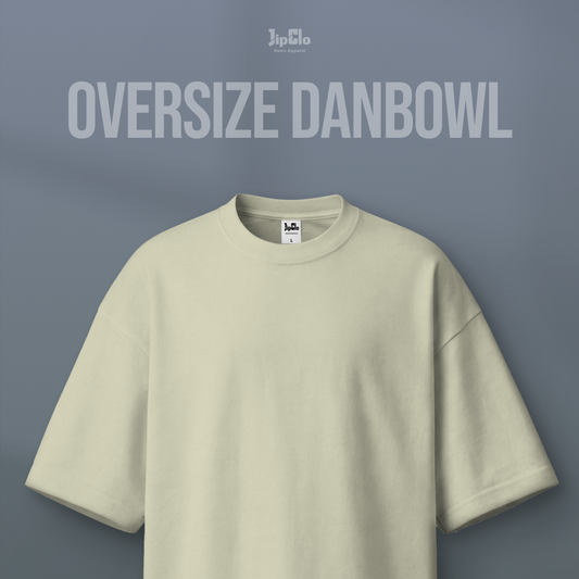 Kaos Polos Oversized Two Face Double Knit 30s Cream - Jipclo