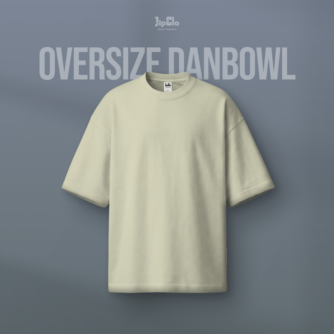 Kaos Polos Oversized Two Face Double Knit 30s Cream - Jipclo