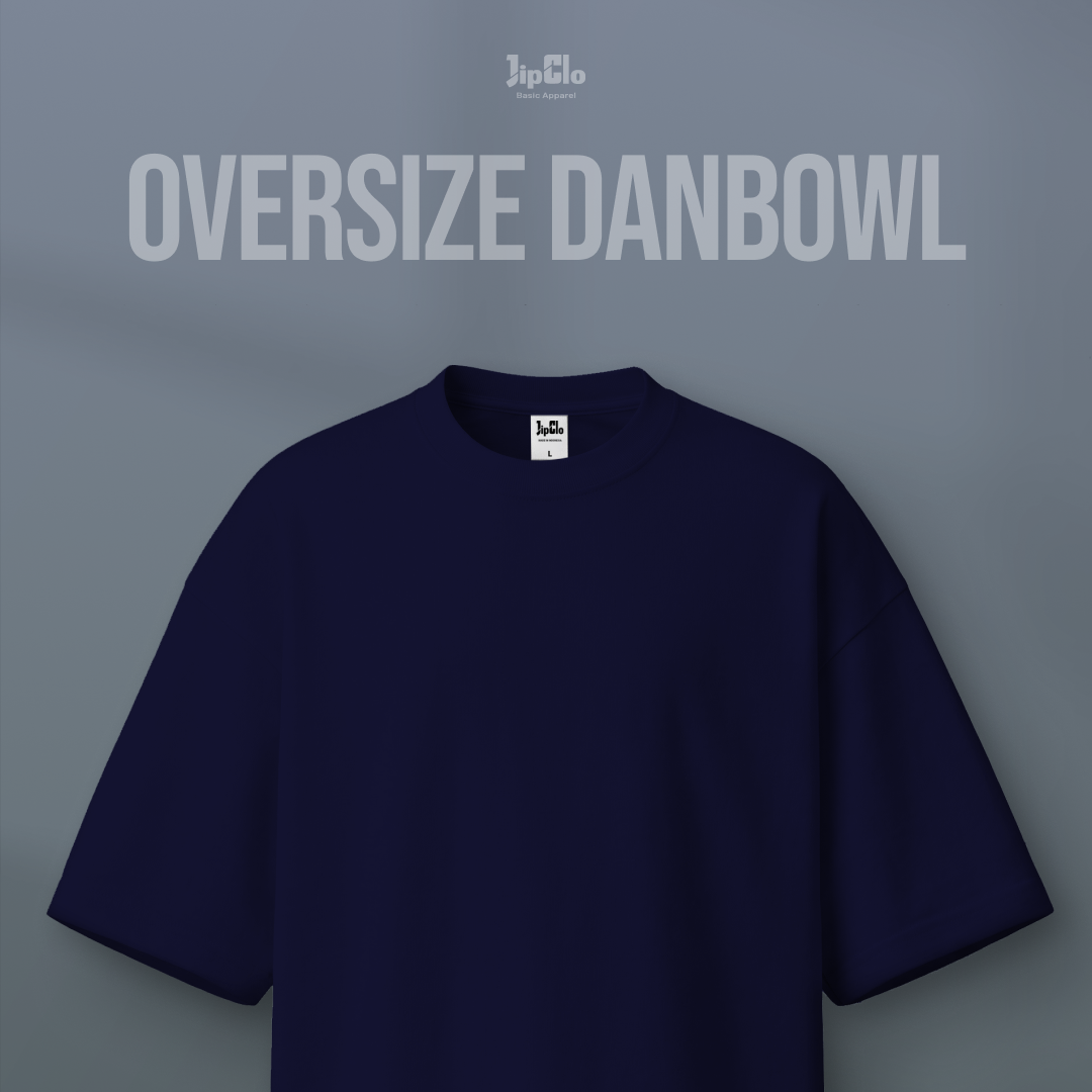 Kaos Polos Oversized Two Face Double Knit 30s Dark Navy - Jipclo