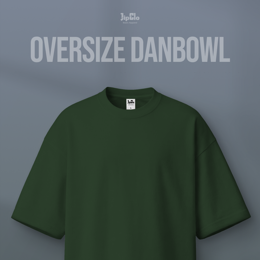 Kaos Polos Oversized Two Face Double Knit 30s Hijau Army - Jipclo