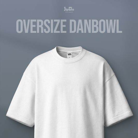 Kaos Polos Oversized Two Face Double Knit 30s Putih - Jipclo