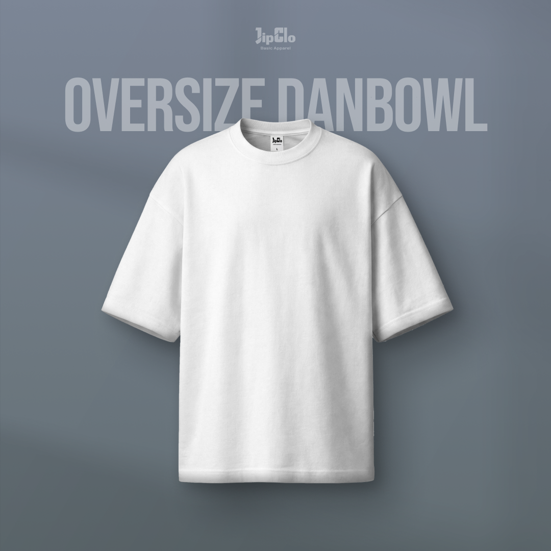 Kaos Polos Oversized Two Face Double Knit 30s Putih - Jipclo